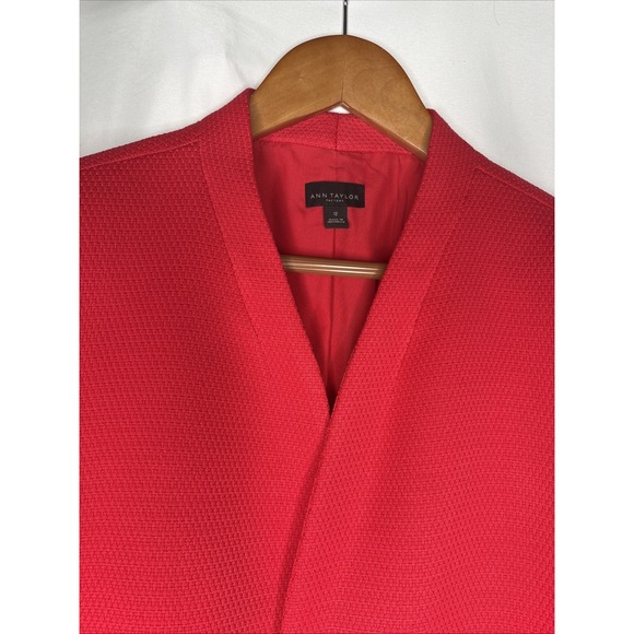 Ann Taylor Factory Women's 12 Red Cropped Jacket Blazer Career Lined - Picture 2 of 7